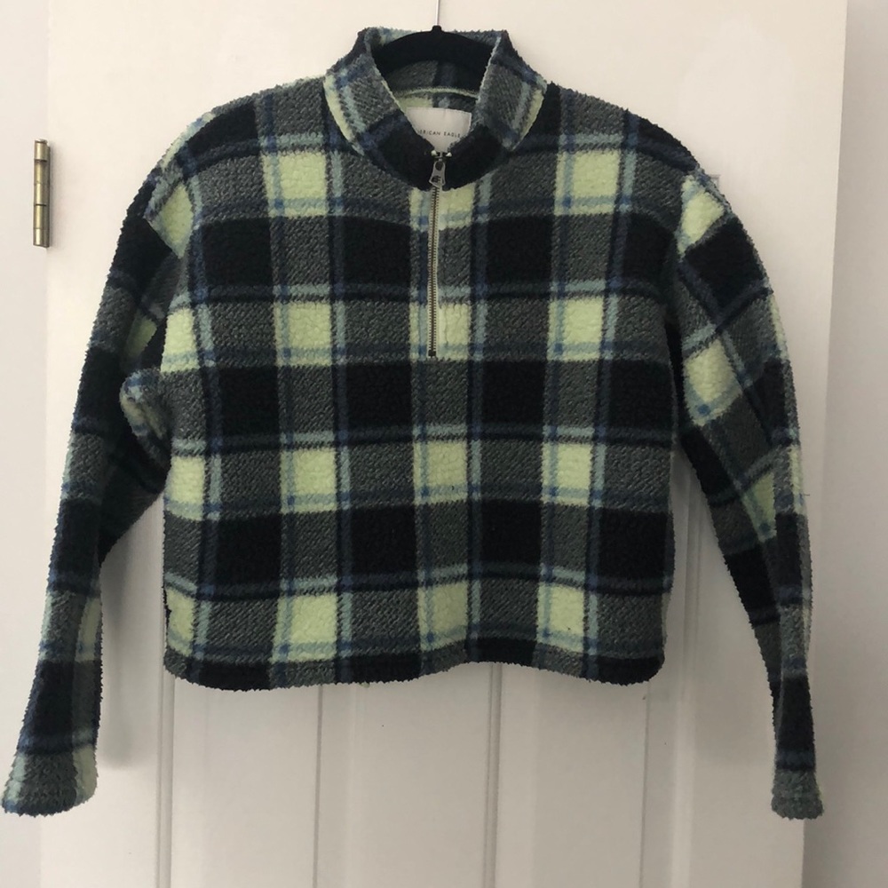 American Eagle Sherpa 1/4 Zip Sweatshirt Size XS